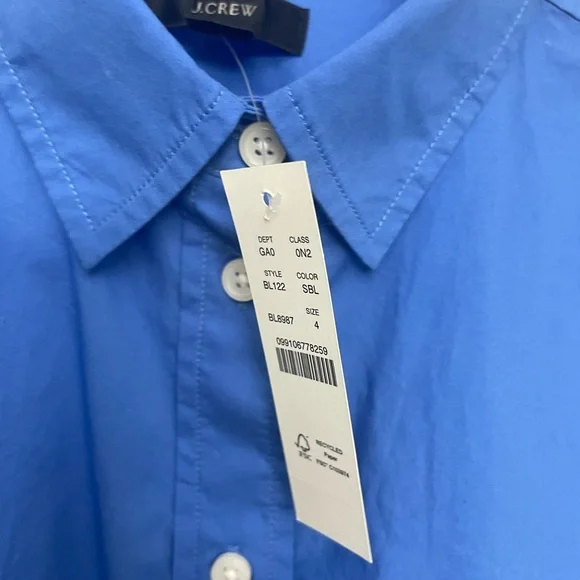 NWT Women’s J. Crew Blue Button Down Shirt - Picture 3 of 5